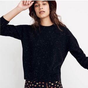 Madewell Black Cashmere Sweater - Small - Waffle Crew